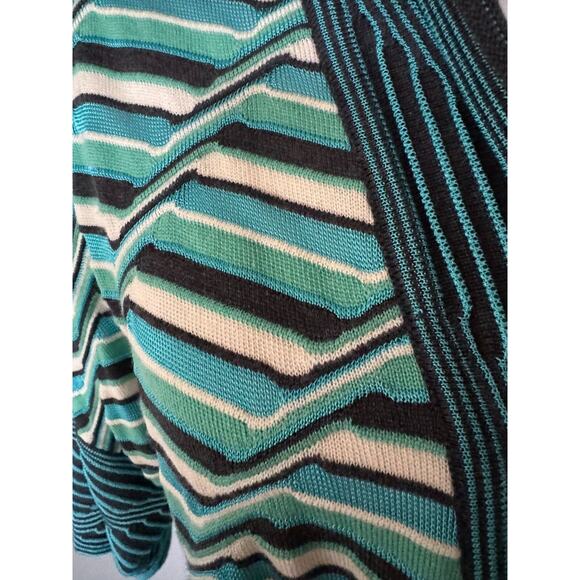 M Missoni Cocoon Open Cardigan Wool Blend Blue Black White SZ IT 44/8 NWOT - Picture 3 of 6